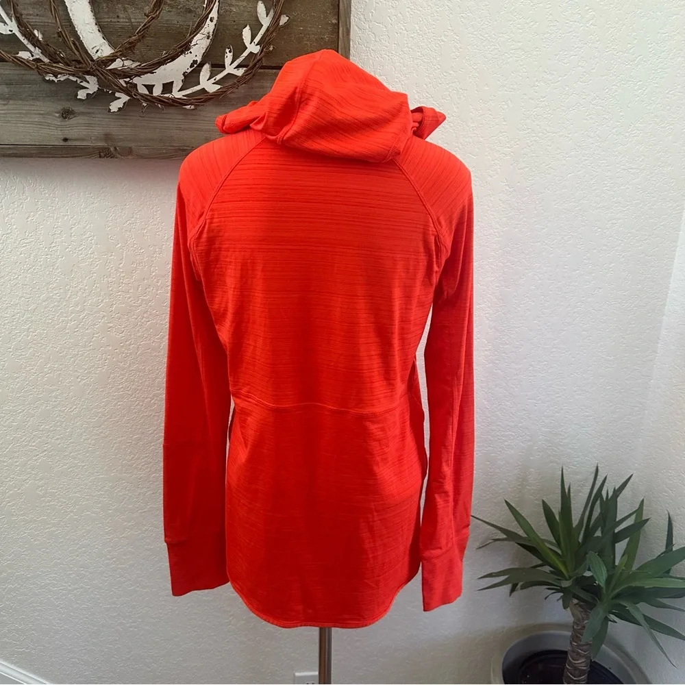 Athleta Baja UPF Hooded Jacket Bright‎ red orange Size Small 755726 Beach Travel